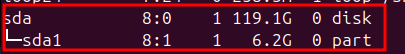 lsblk output showing MicroSD card