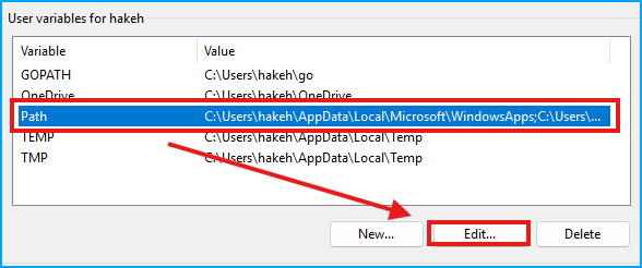Edit PATH Variable
