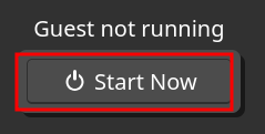 Proxmox Console tab with Start Now button