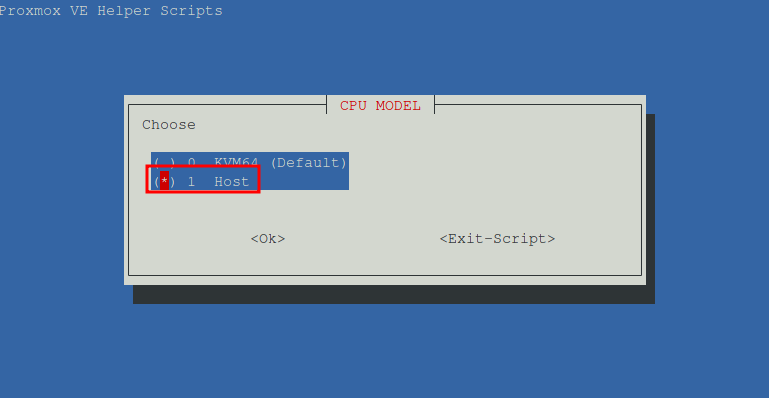 Helper Scripts hostname and CPU Model settings