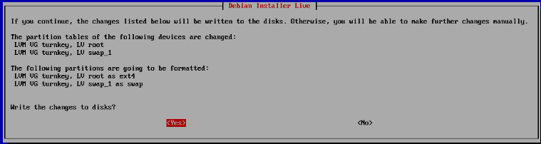 Debian Installer final partition write confirmation